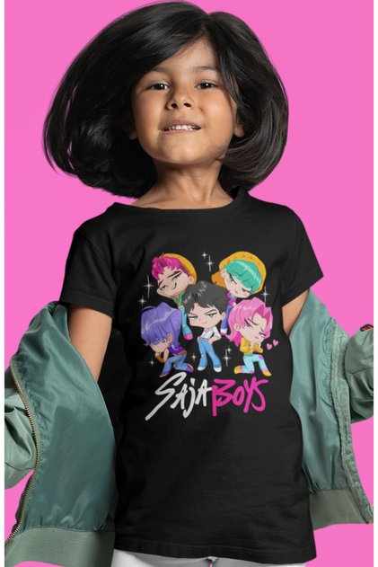 Saja Boys Kpop Demon Hunters Music Group Printed Unisex Kids T-Shirt (1-12 Years)