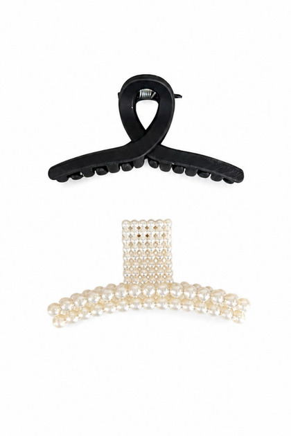 Stylish Pearl Design Hair Clips Set of 2 Women's Hair Clips Set