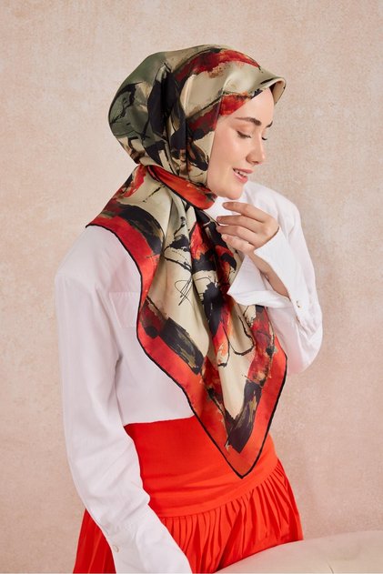 Twill Silk Signature Red 90X90