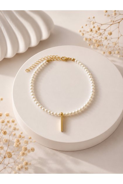 Gold Design Pearl Anklet