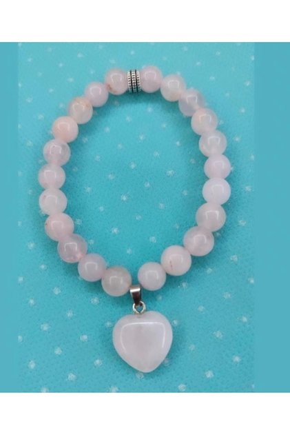 Rose Quartz Heart Women's Modern Bracelet