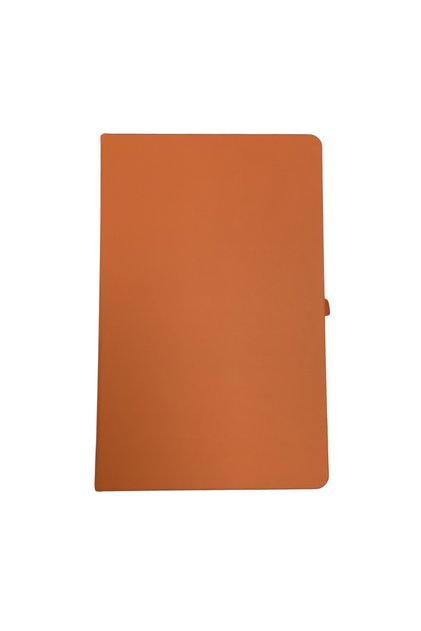 Acar Bullet Thermo Leather Covered 13*21 Cm 256 Pages Checkered Orange Notebook