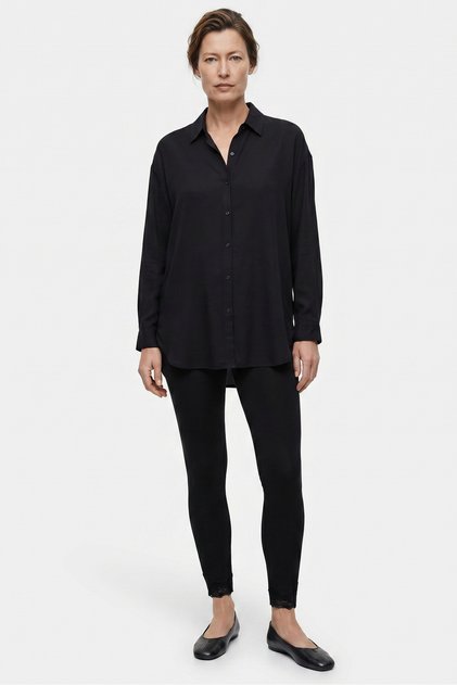 Tunic Boy Draped Summer Shirt - Black