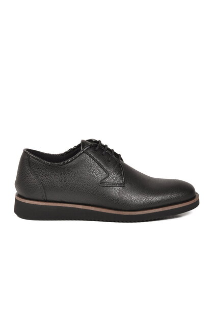 Black Patterned Lace-Up Men's Casual Shoes 232 m