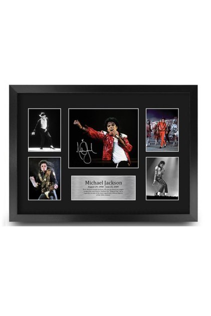 Michael Jackson Printed Autograph Framed Poster 21x30 cm – Music Legend Memorabilia Poster for Music Lover Fans