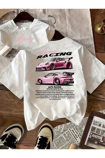 Unisex-T-Shirt mit bequemer Passform und gemischtem Aufdruck