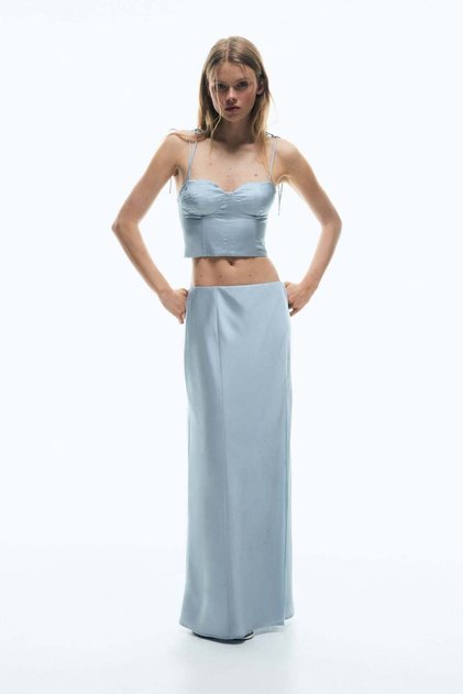 Satin maxi skirt