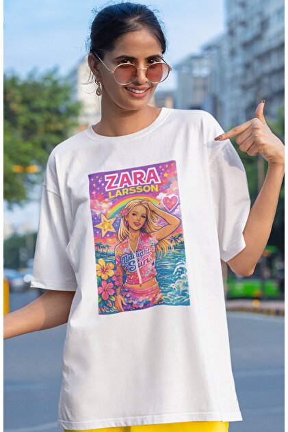 SEVBANO Zarıa Larsson Midnight Sun Şarkıcı Baskılı Unisex Oversize