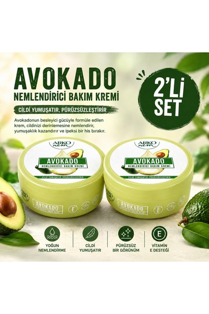 Avokado Nemlendirici Bakım Kremi 2'li Set