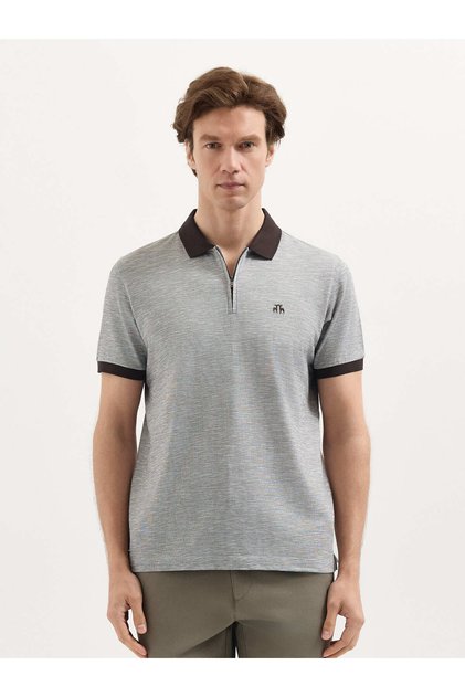 Kahve T-Shirt-Polo Yaka Tişört