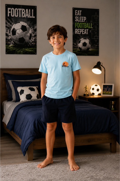 Boy's Shorts Pajama Set Printed Short Sleeve Summer Home Wear