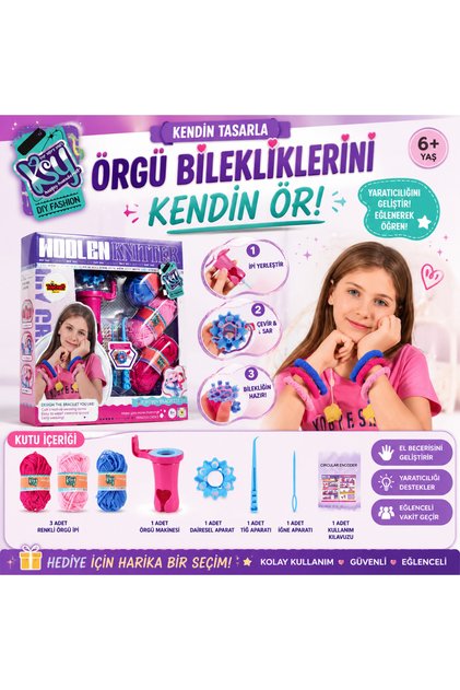 Single Knitting Design Set DIY Bracelet with Colorful Threads and Knitting Workshop DIY Craft Set
