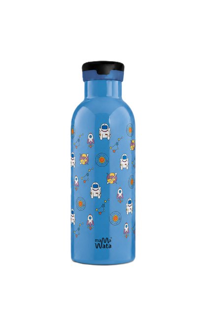 Space Children's Thermos Bottle with Straw 470 ml Stainless Steel Leak-Proof Insulated Water Bottle