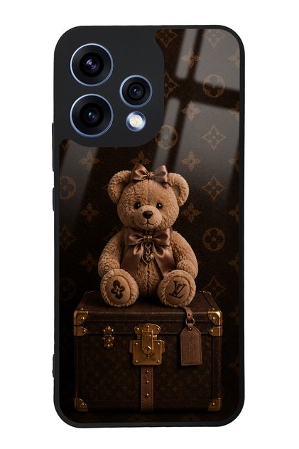 Oppo Reno 15 Luxury Brown Teddy Design Glossy Phone Case