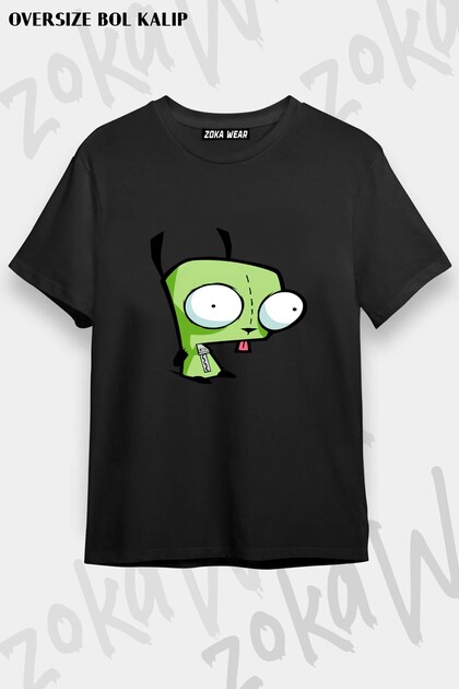 Unisex Loose Fit Invader Zim V2 Printed T-Shirt