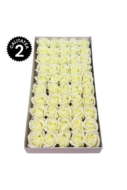 Set 50 Trandafiri Sapun Parfumati Calitatea II Crem Unt