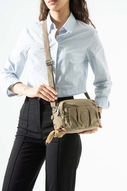 Cross Strap Ultra Light Multi-Pocket Shoulder Bag Brown Model: (571-7m)