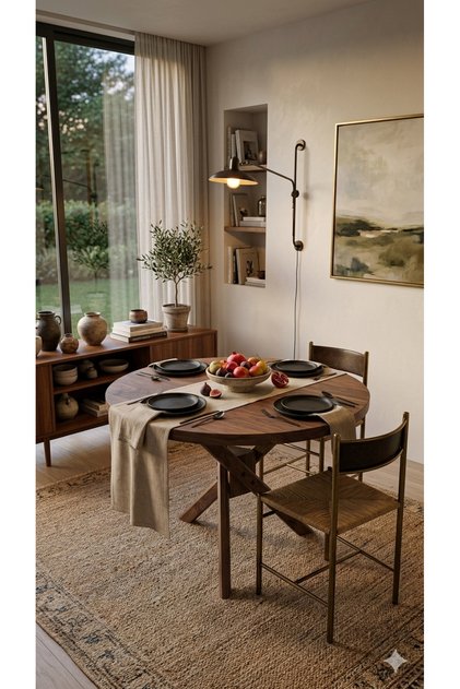 Ceviz/ Meşe/ Beyaz/ Siyah Masif Ahşap Modern Balkon- Bahçe- Hol- Koridor- Mutfak- Salon- Ofis Yuvarlak Oscar Masa Çap 100 cm Yükseklik 76 cm