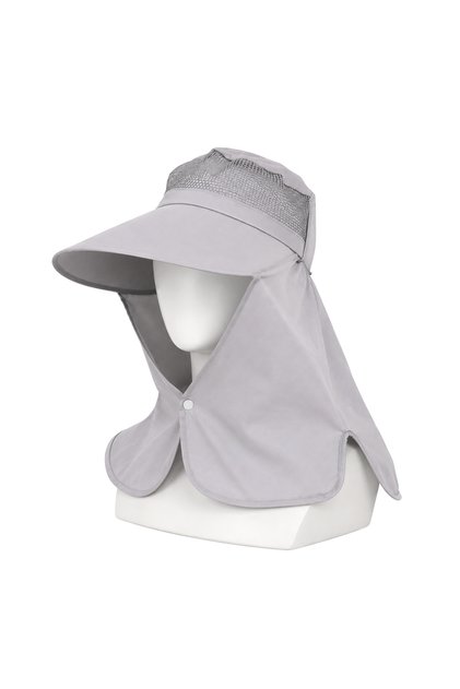 Ense Korumalı Outdoor Şapka - Fileli - Gri -