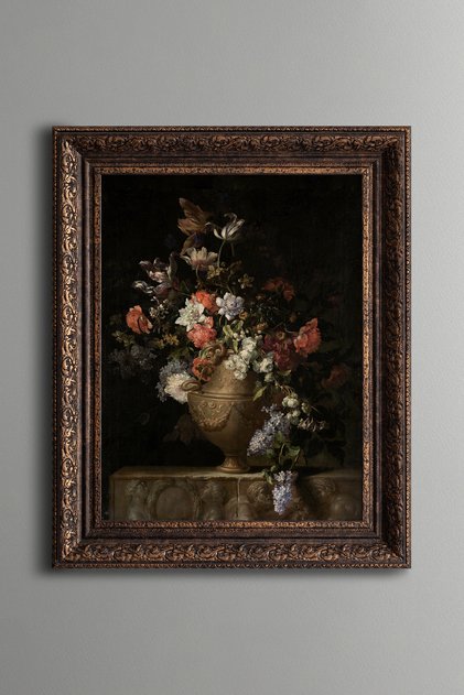 Flowers in a Vase - Vintage Patterned Painting - Thick Model