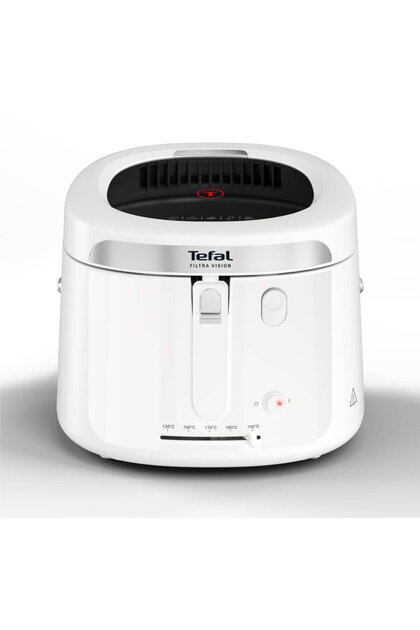 Фритюрник Filtra Vision FF2541E0, 1900W, вместимост на олио 2.1л, вместимост на храна 1.2 кг, незалепващо покритие, метален филтър, прозорец за наблюдение, бял