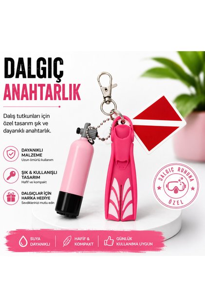 Diving Themed 3D Printed Keychain – Scuba Diving Set