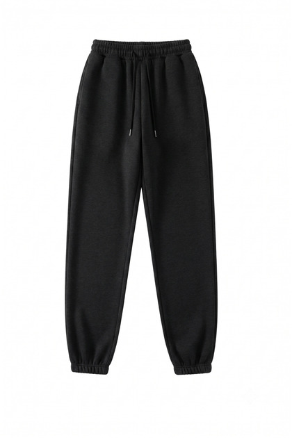Black Plain Unisex Sweatpants