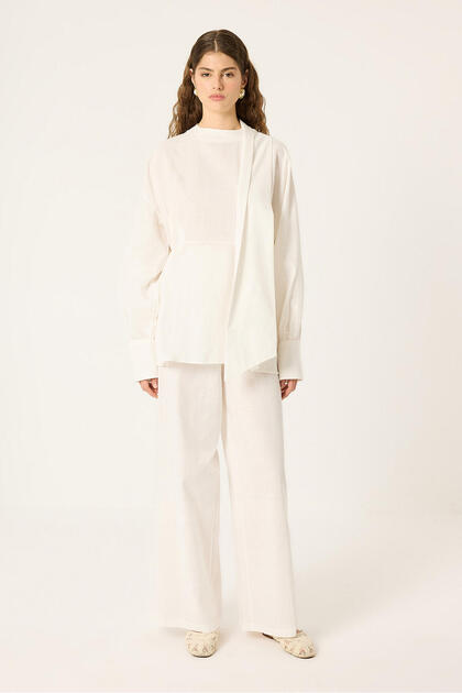 Pleated Tunic Pants Set