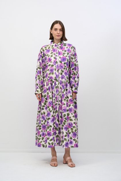 Vintage Style Floral Women's Dress
