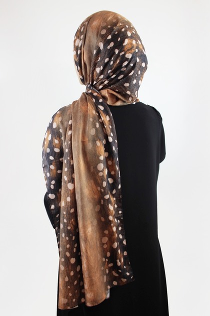 Ceylan Geyik Pattern Cotton Viscose Shawl