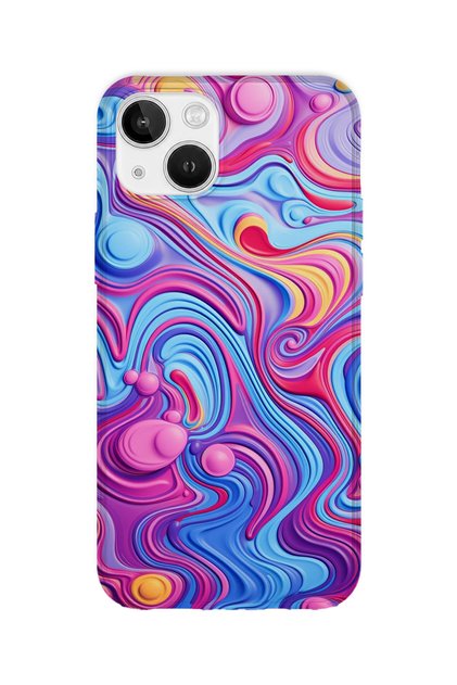 iPhone 15 Compatible Printed Transparent Phone Case | Collection: Colorwave Flux