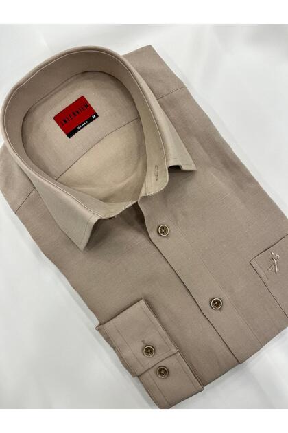 Interview Interview Woven Fine Fabric Pocketed Relax Linen Shirt