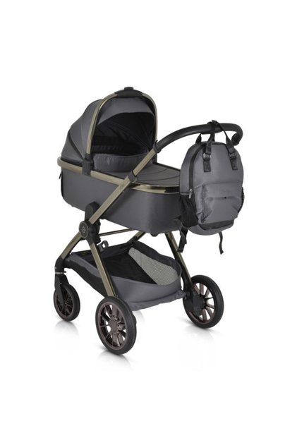 Cărucior I Click 2in1 Gray, Coș Nou-Născut, Ham 5 Puncte, Aluminiu, 0-22 kg