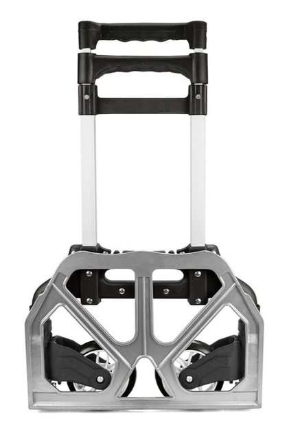 Folding Hand Truck 180 Lb Capacity Heavy-Duty Luggage Trolley Cart With Telescoping Handle And Rubber Wheels Black