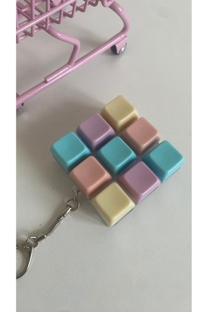 Light up Keyboard Clicker Stress Toy Keychain Fidget Pastel Tones