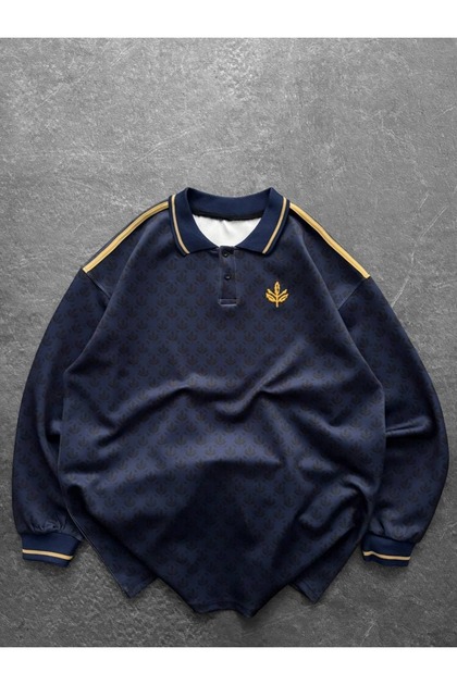 Unisex Taraftar Logolu Yakalı Sweatshirt