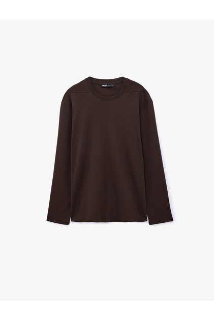 Cotton Regular Fit Crew Neck Long Sleeve T-Shirt