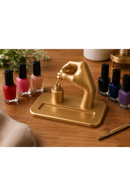 Nail Art Beauty Salon Desktop Card Holder with Hand Figure Applying Nail Polish 3D Printing