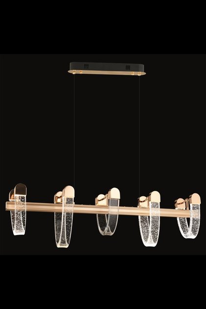 AV-7015-8024-100YM Gold Kaplama Klasik Avize LED Metal Pleksi H: 100 cm, WxD: 100x10 cm