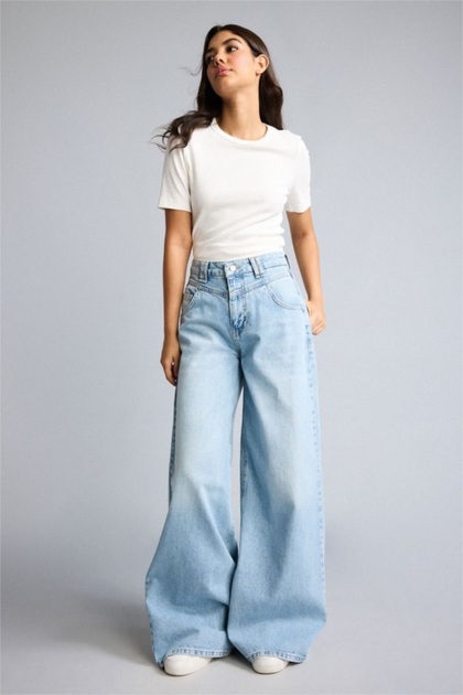 Defacto Women's Jean Pants I1907Ax/Nm85 Lt.Indigo - Trendyol