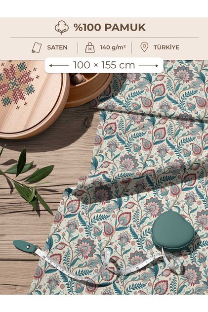 100% Cotton Satin Fabric 100X155 cm Digital Printed for Sewing Patchwork Hobby and Handicrafts