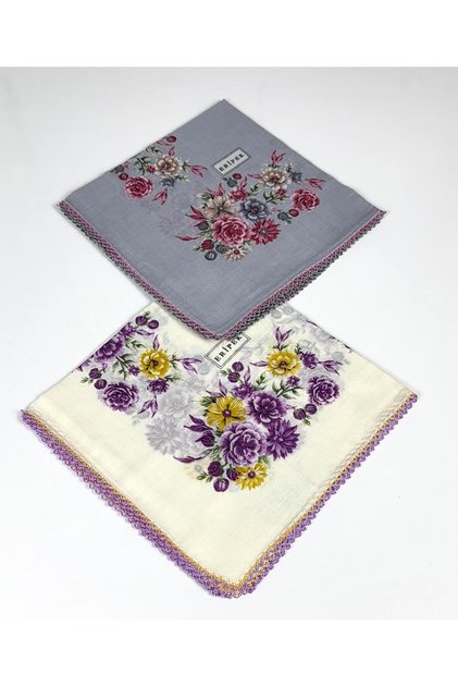 Pachet de 2 bucăți de hârtie de scris din bumbac brodat 6594-07