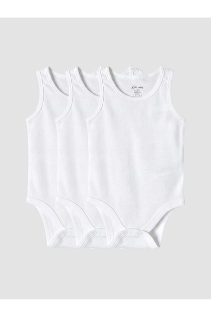 Lcw Baby White Baby Girl Snap Fastener Bodysuit 3-Pack