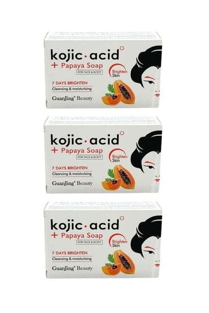 Beauty Kojic Acid And Papaya Soap For Face And Body 120g - Pack of 3