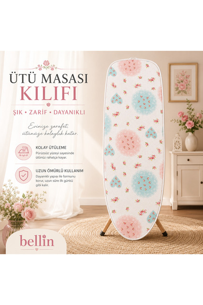 Keçeli %100 Pamuklu Isıya Dayanıklı Ütü Masası Bezi Kılıfı