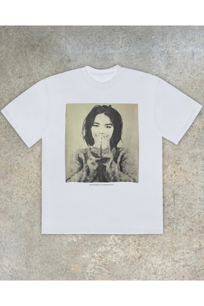 Björk Photographs Printed White Oversize T-Shirt Unisex 100% Cotton Crew Neck T-Shirt