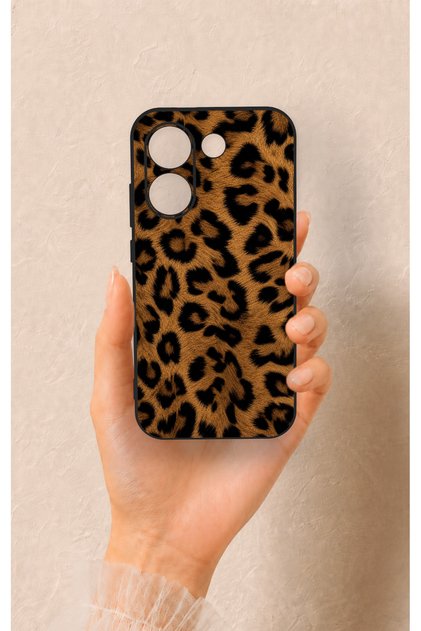 Poco X8 Pro Compatible Dark Leopard Leather Pattern Silicone Case