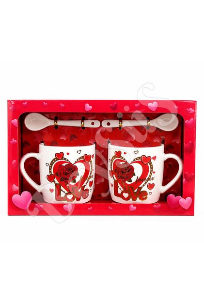 2-Piece Gift Mug Set Red
