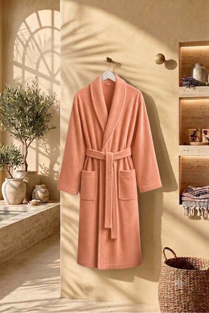 Morningstar Pamuklu Şal Yaka Unisex Yetişkin Bornozu