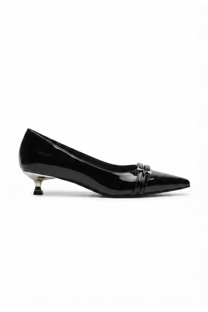 Dowen Premium Black Patent Leather Low Heel Shoes